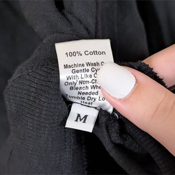 Wilt Asymmetrical Black Top Long Sleeve Cotton Slouchy sz M Basic Capsule Staple - Picture 9 of 9